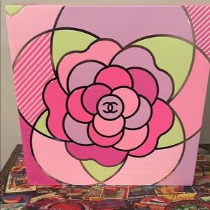 CHANEL Pink and Green Floral Art box sleeve with box
(Empty box and sleeve)